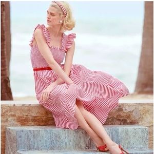 Hill House Home The Ellie Nap Dress Cherry Stripe NWT